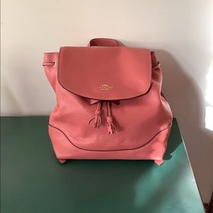 Coach salmon leather backpack/pocketbook